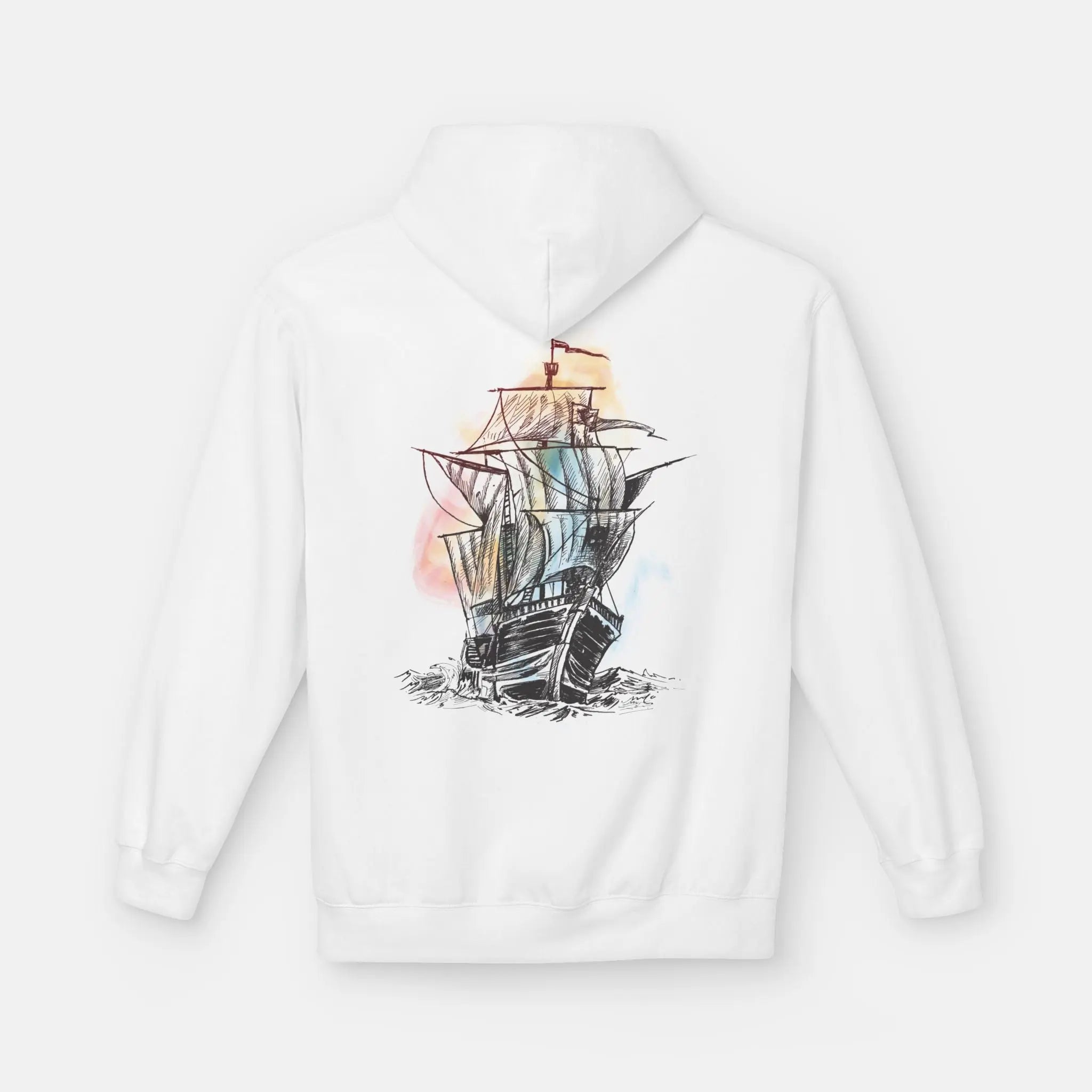 Voyage White Hoodie Printify