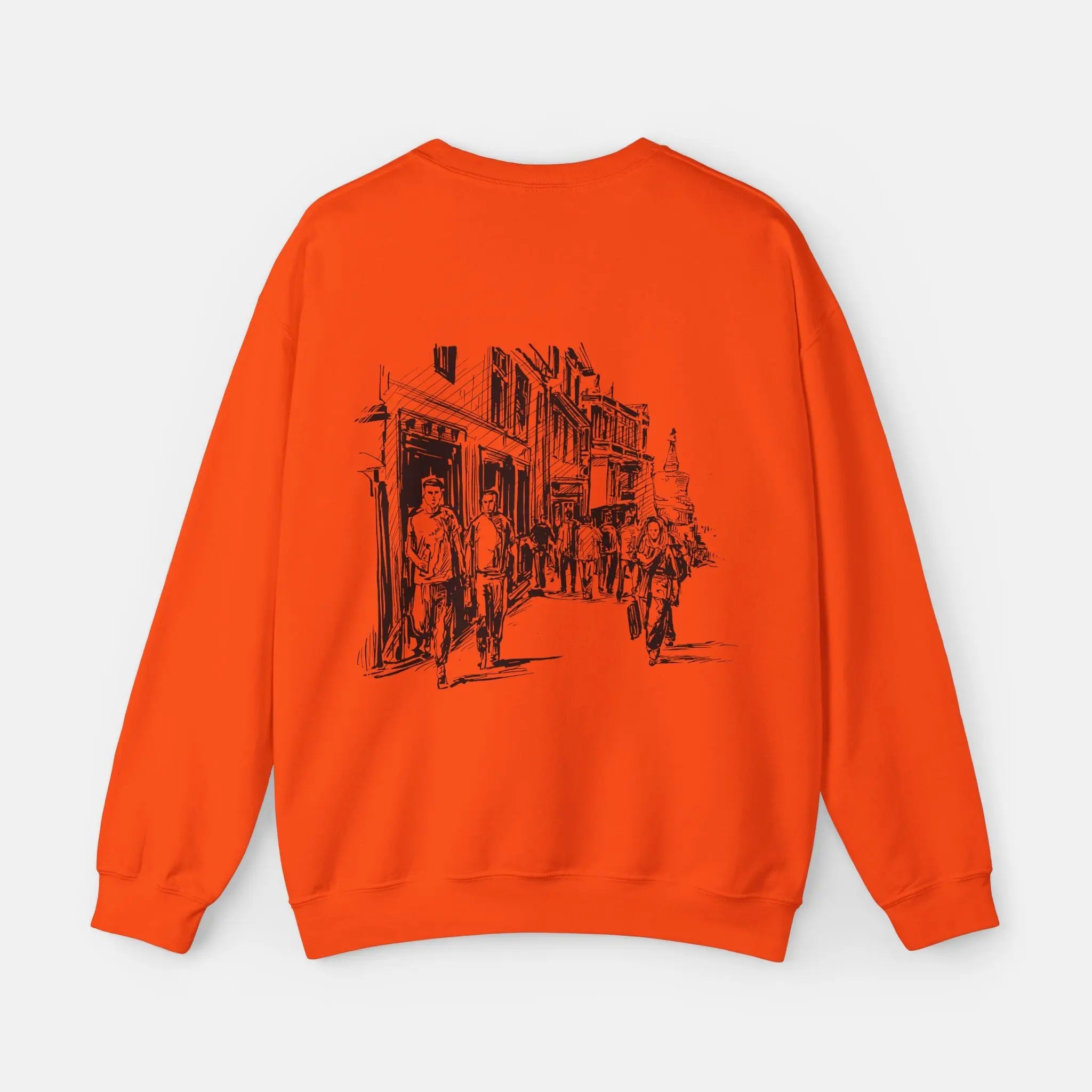 City Flow Orange Sweatshirt Printify