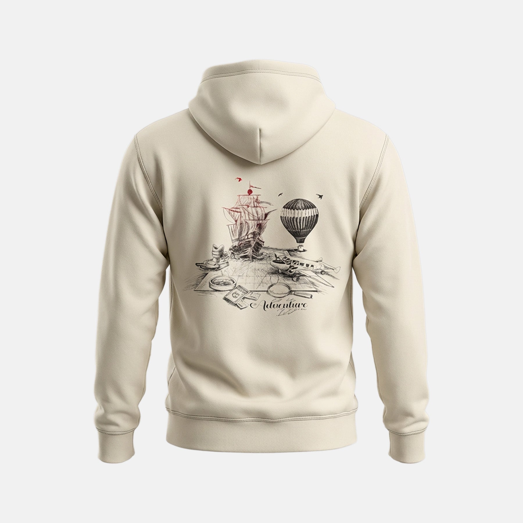Adventure Begins Off-White Hoodie Printify