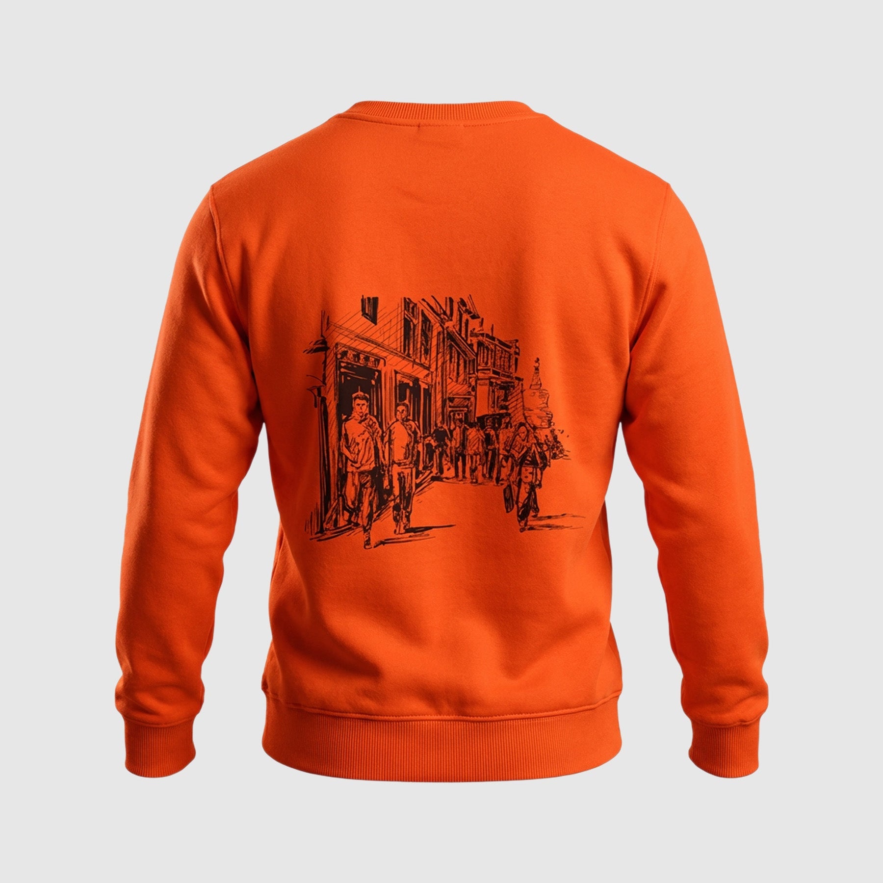 City Flow Orange Sweatshirt Printify