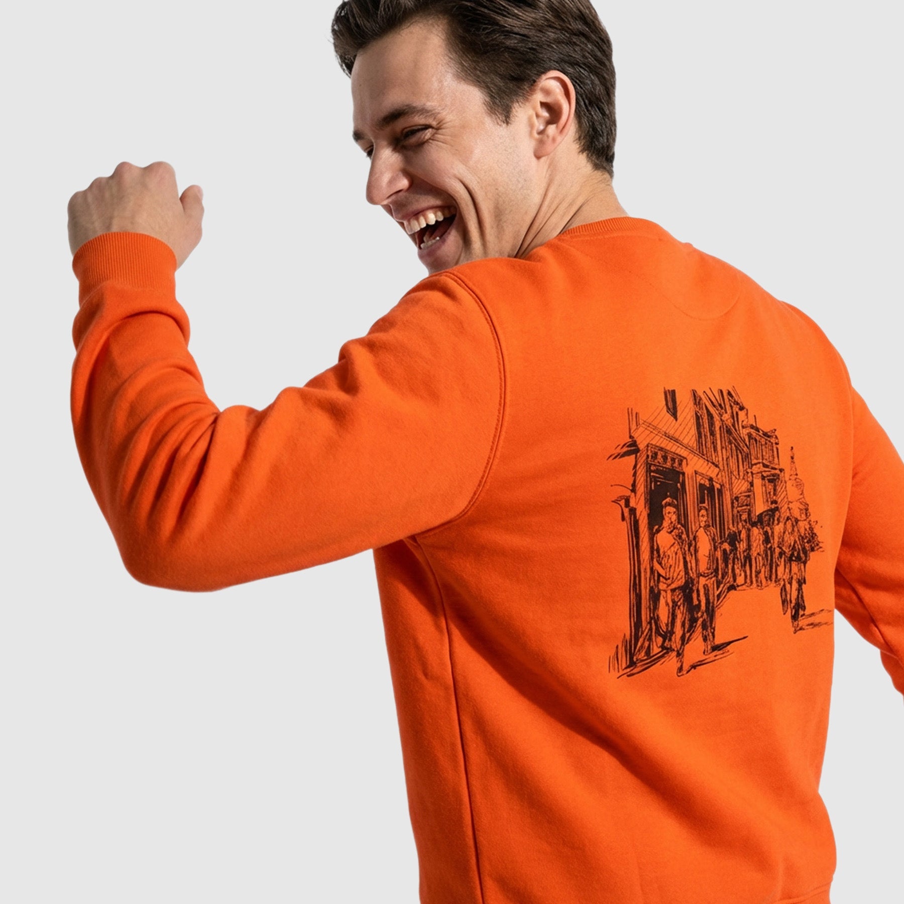 City Flow Orange Sweatshirt Printify