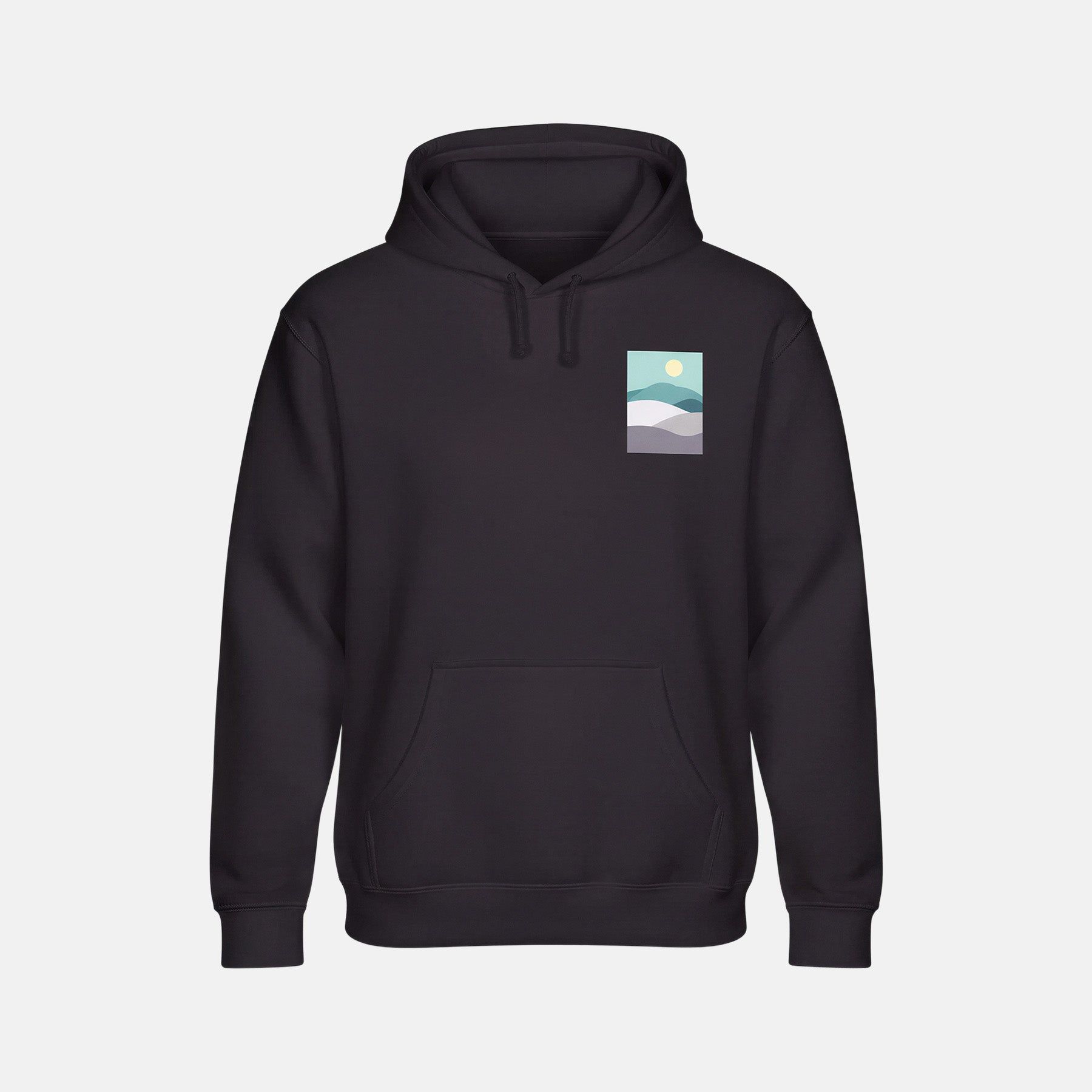Horizon 04 Black Hoodie Printify