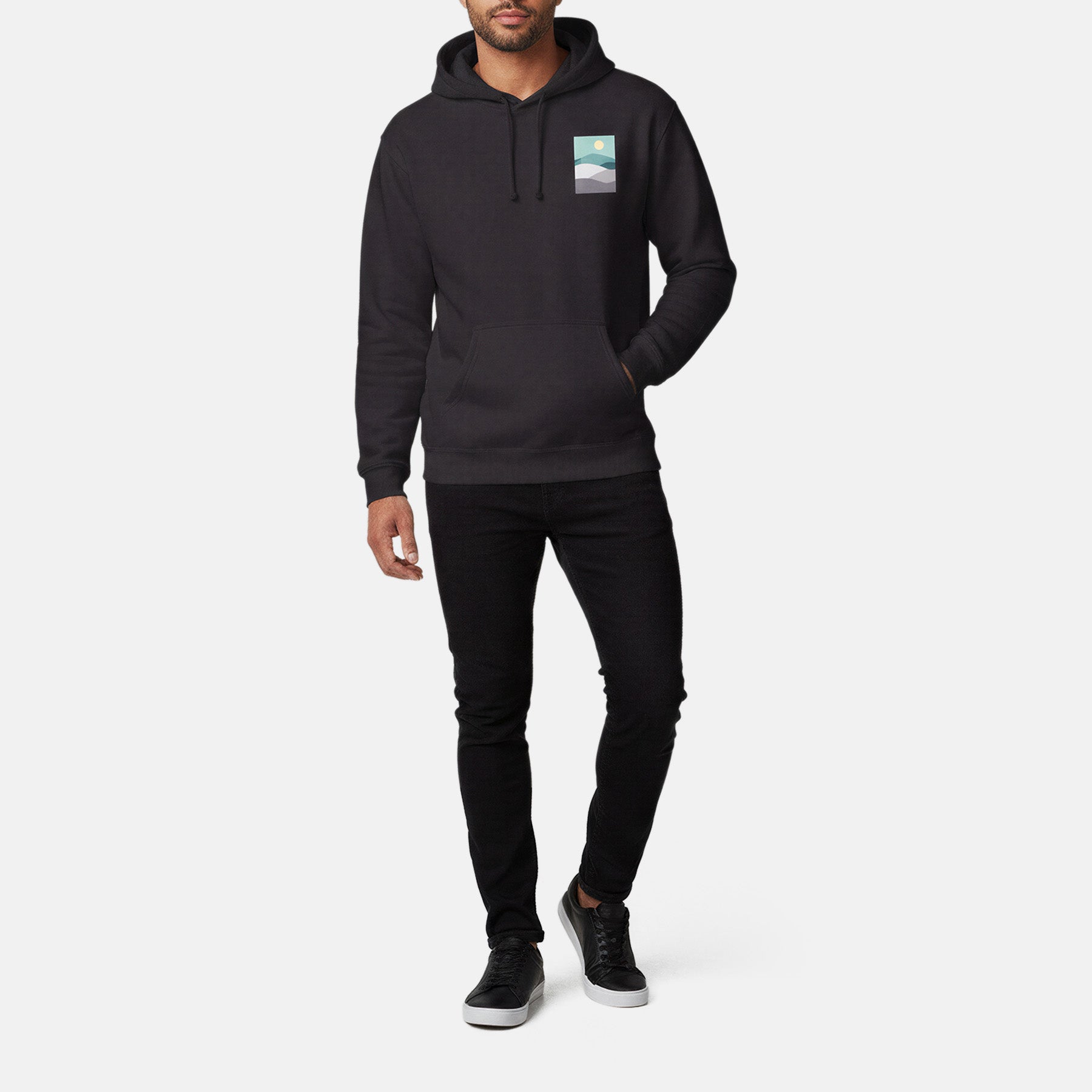 Horizon 04 Black Hoodie Printify