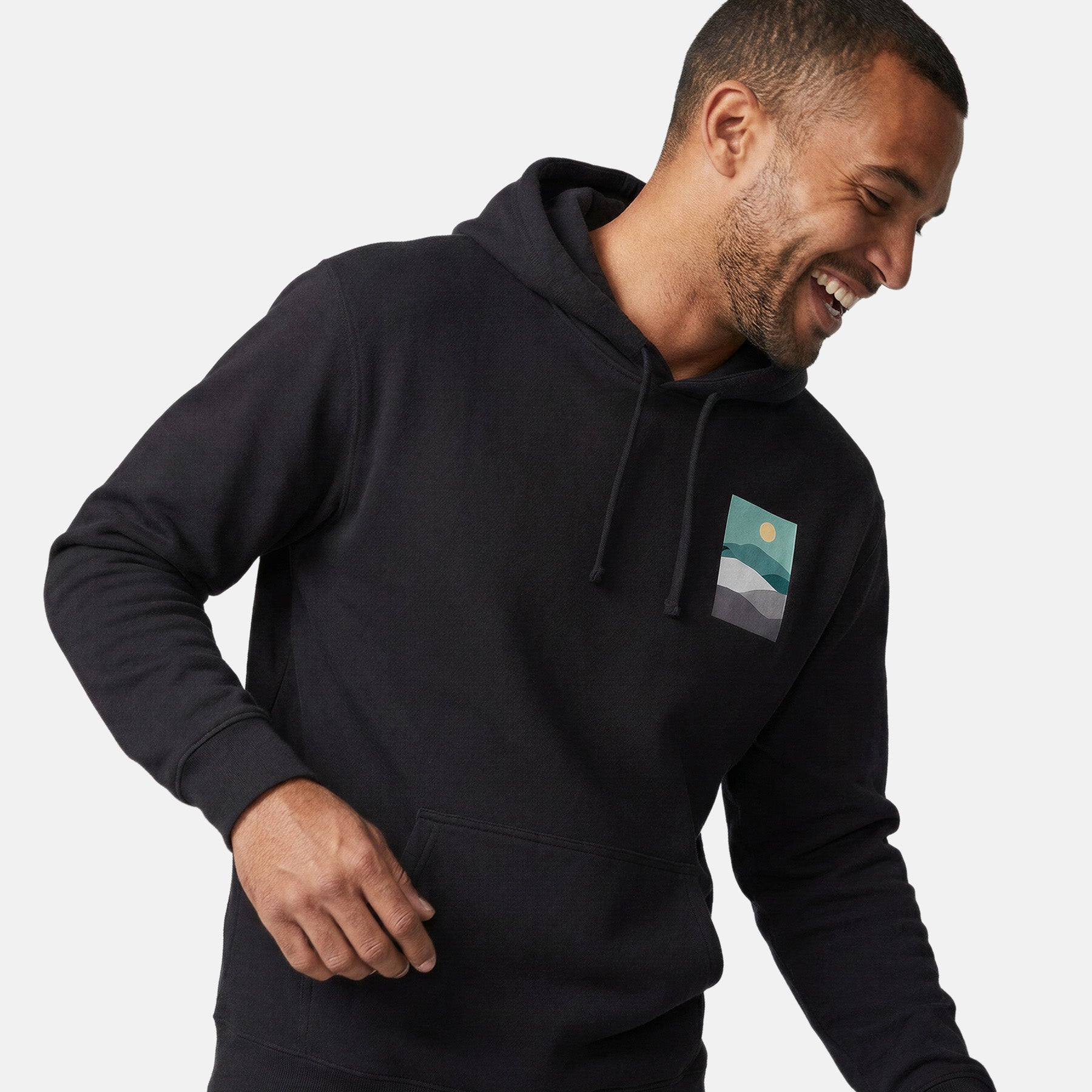 Horizon 04 Black Hoodie Printify