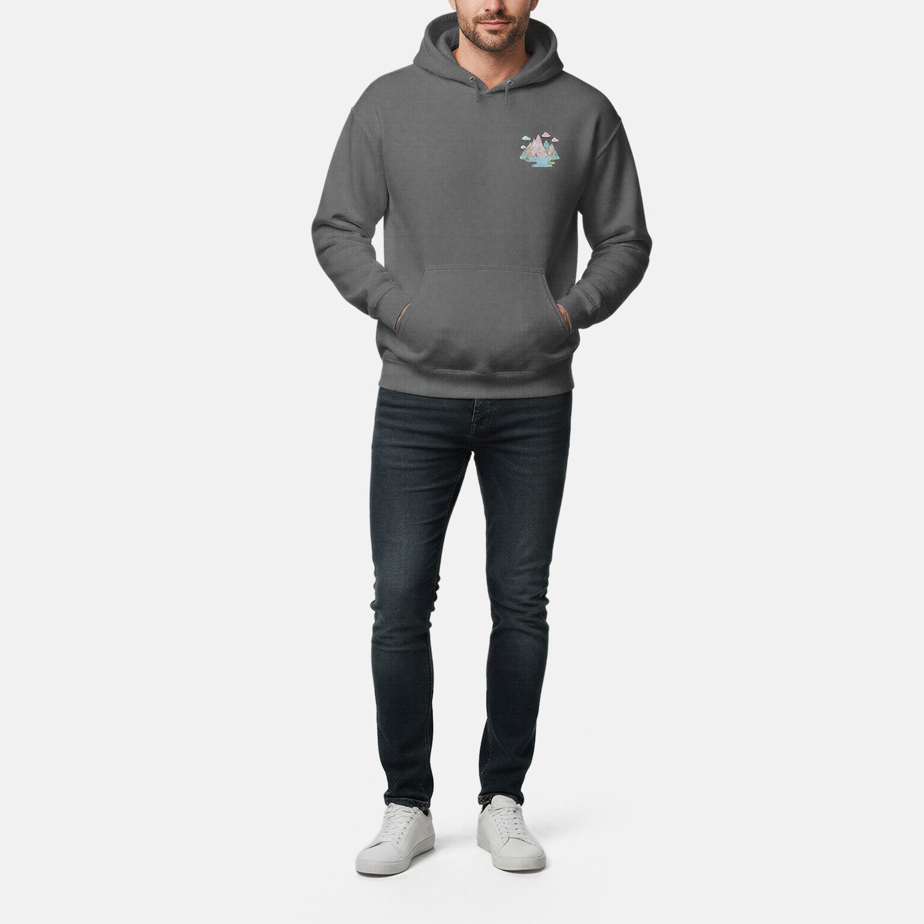 Peakscape Dark Grey Hoodie Printify