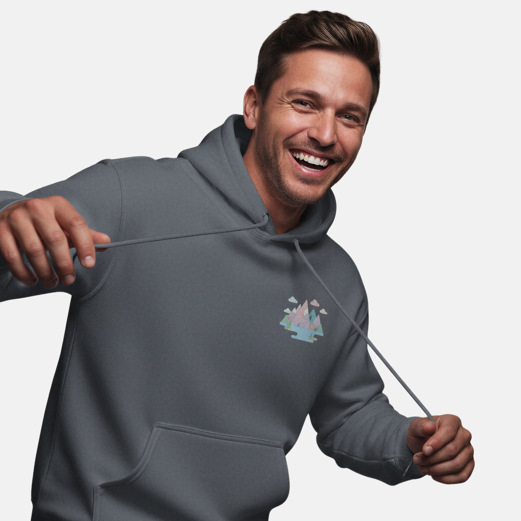 Peakscape Dark Grey Hoodie Printify