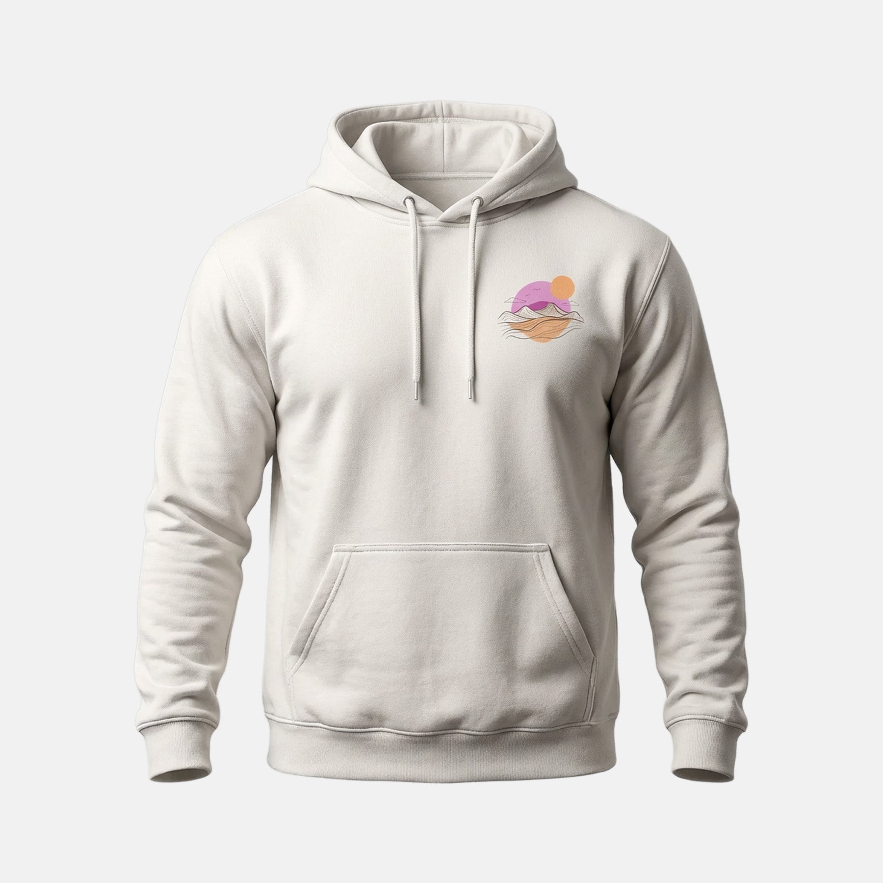 Retro Sunset Beige Hoodie Printify