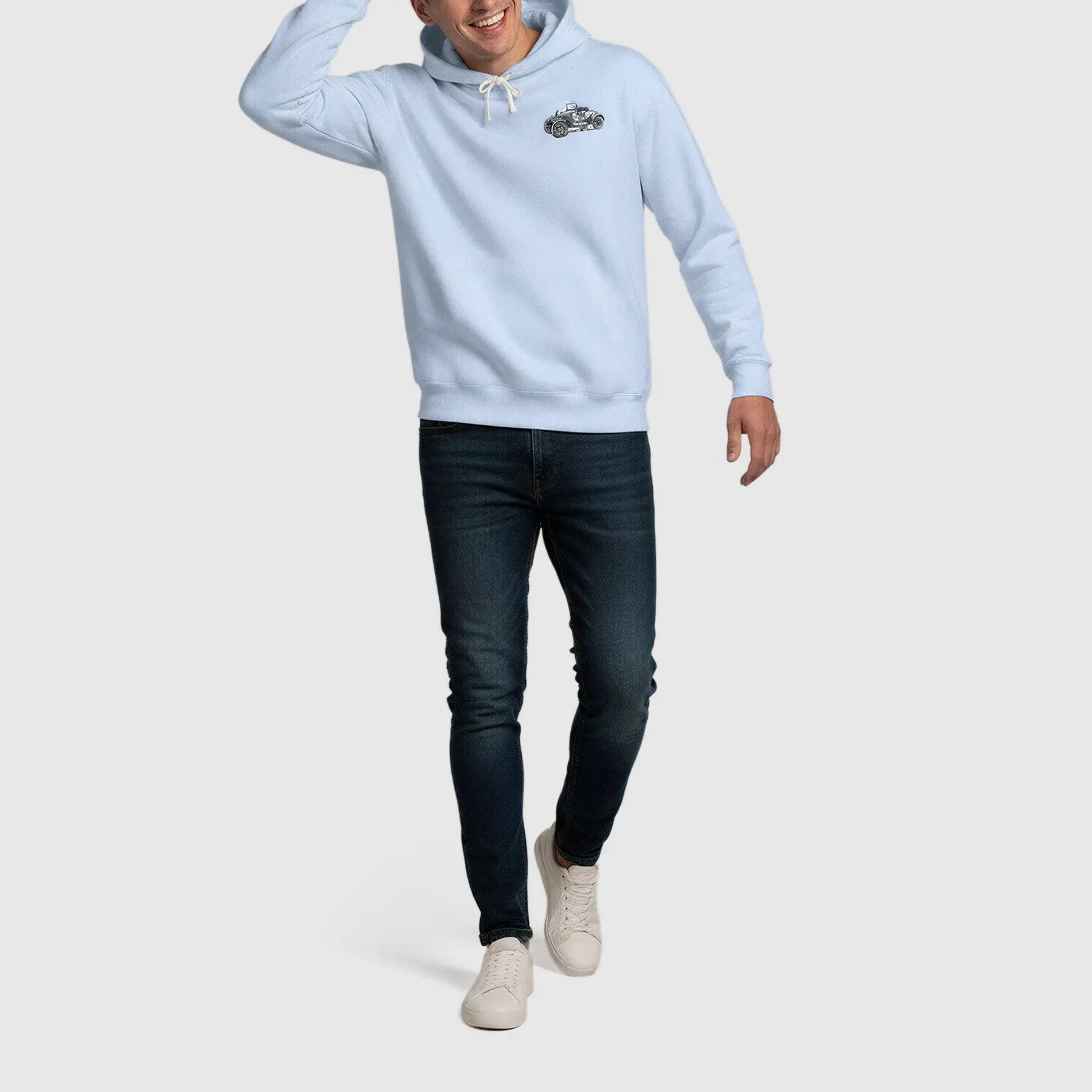 Vintage Drive Blue Hoodie Printify