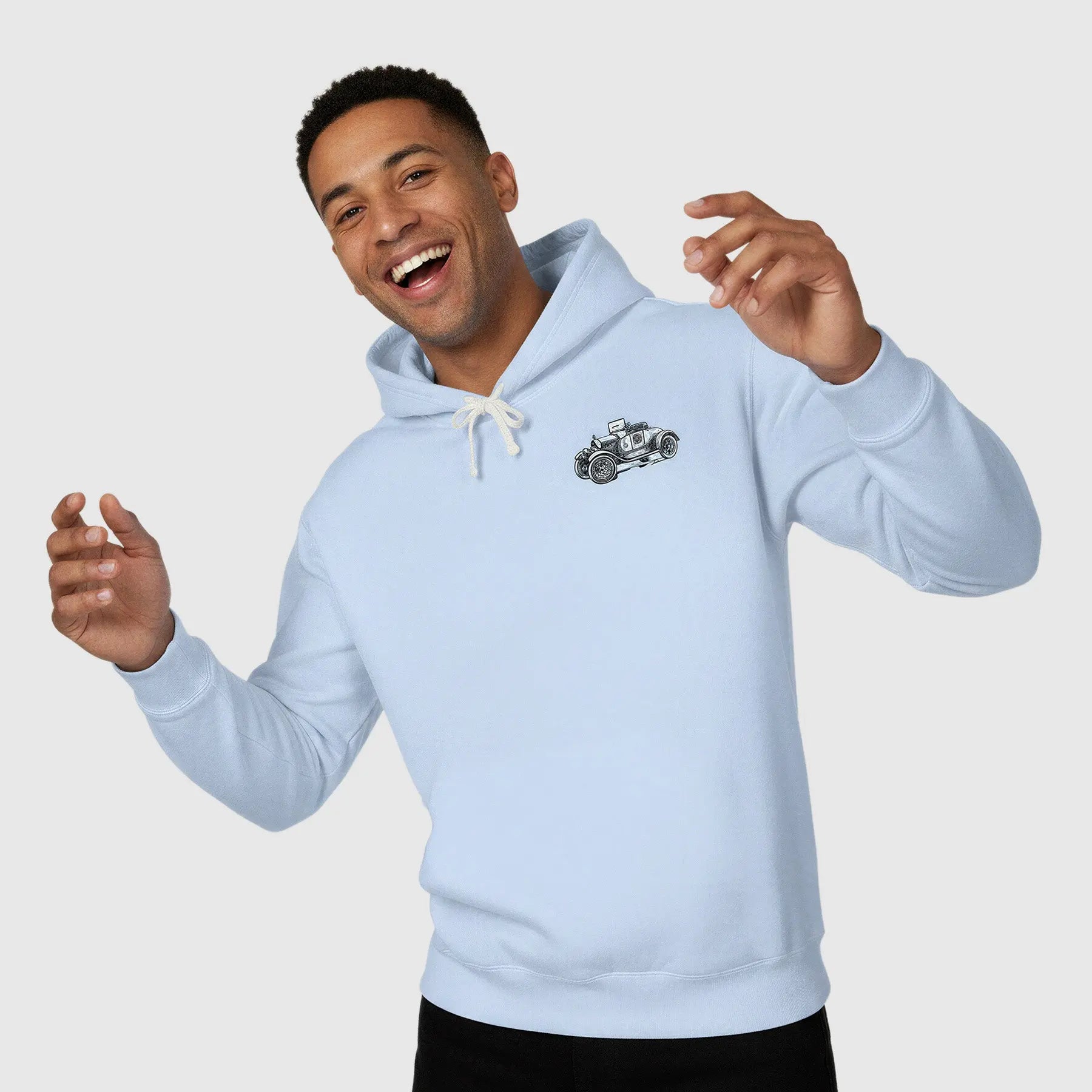 Vintage Drive Blue Hoodie Printify